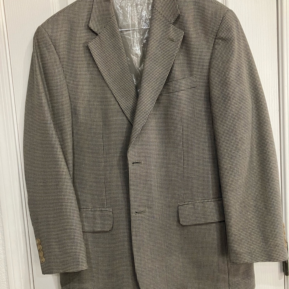Lauren Ralph Lauren Classic Gray Houndstooth Sport Coat Blazer 44R